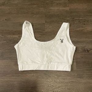 Playboy x Yandy white sports bra